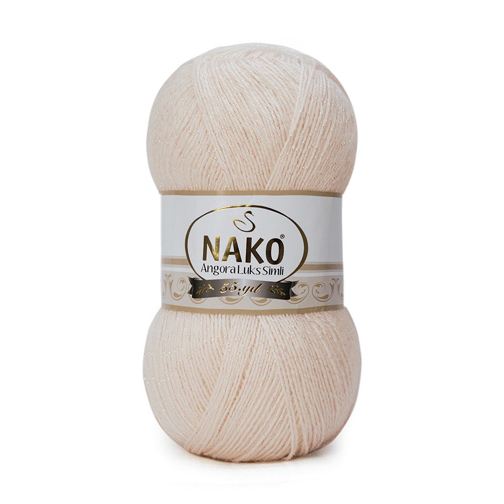Nako Angora Luks simli, glitter, crochet knit yarn, Hobby Shopy