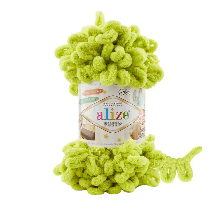 Alize Puffy Yarn, Finger Knitting