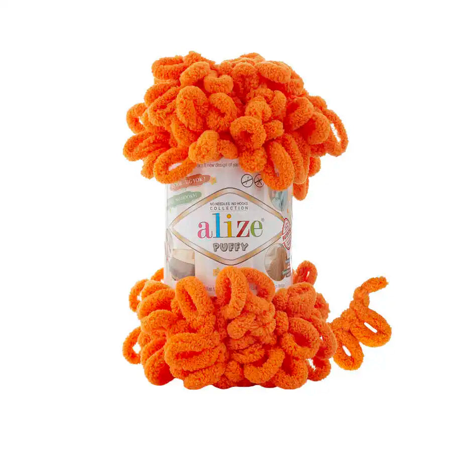 Alize Puffy Yarn, Finger Knitting