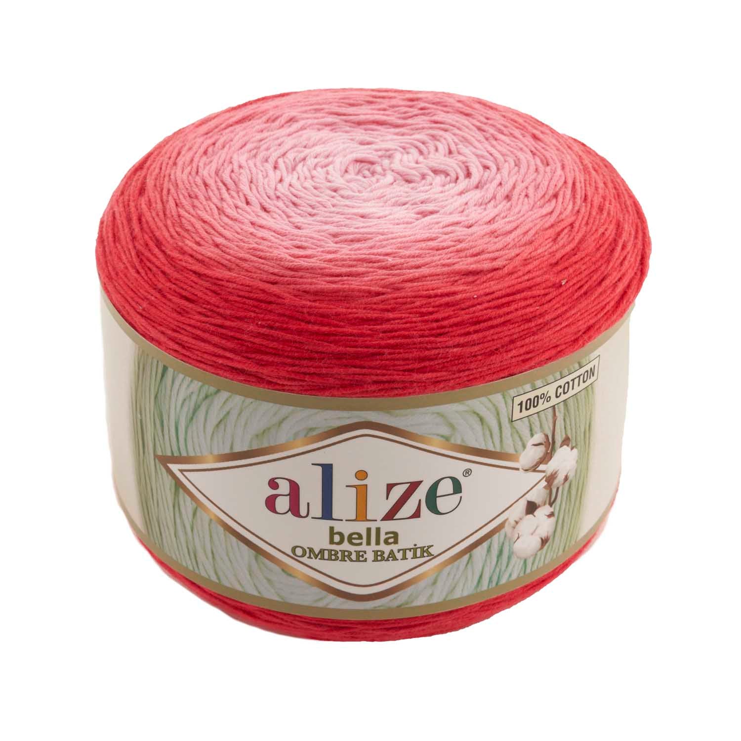 Alize Bella Ombre Batik 7404 Cake Yarn, Cotton, Hand hnitting, Crochet, Hobby Shopy