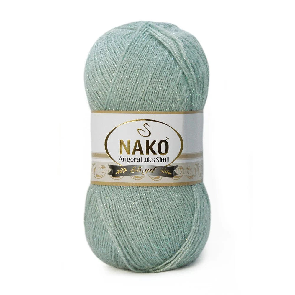 Nako Angora Luks simli, glitter, crochet knit yarn, Hobby Shopy 
