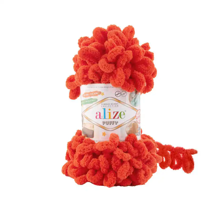 Alize Puffy Yarn, Finger Knitting