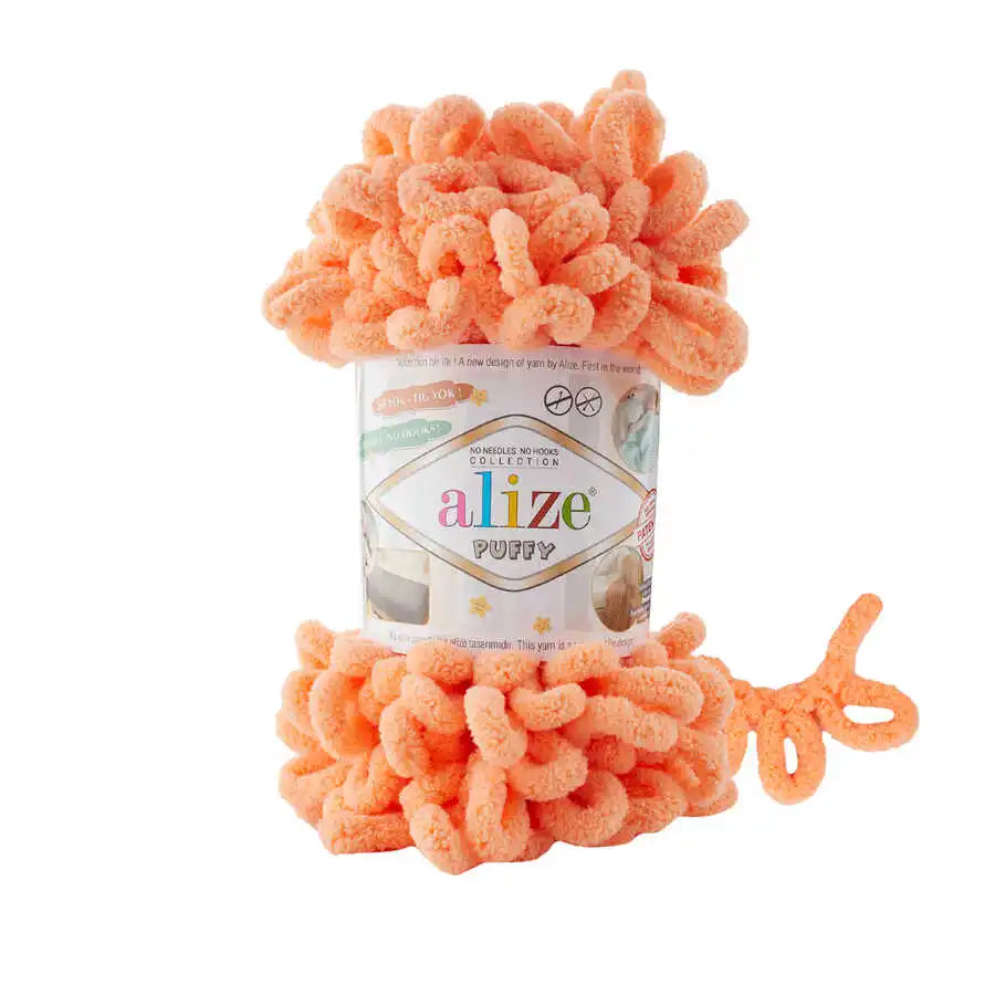 Alize Puffy Yarn, Finger Knitting