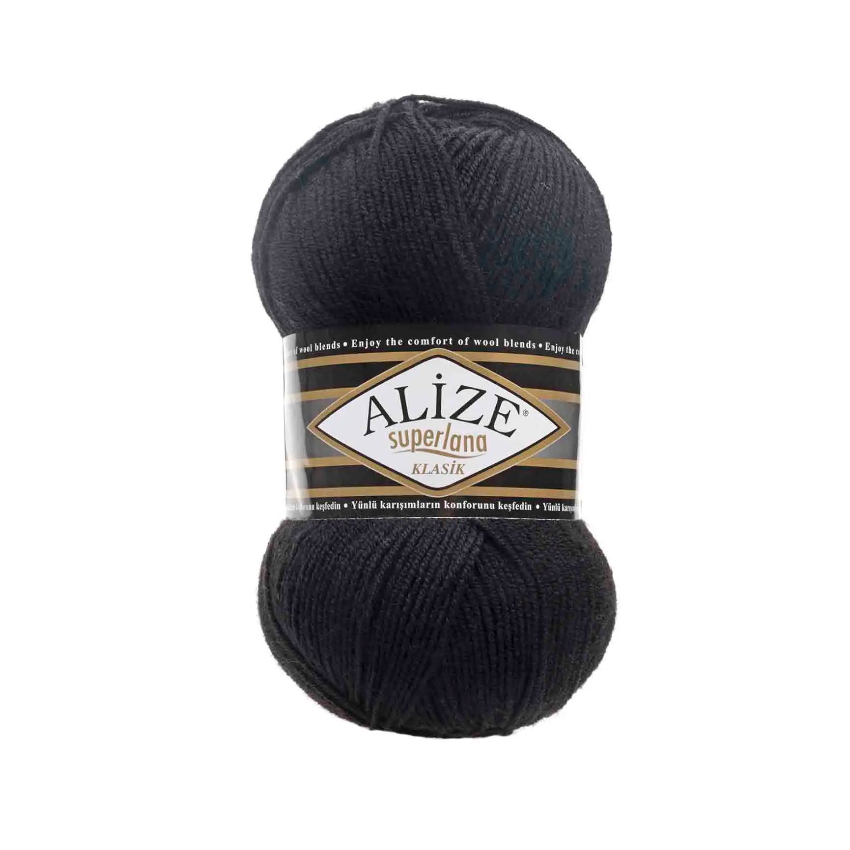 Alize Superlana Klasik Yarn Hobby Shopy Turkish Store alizeyarn 60(Black)