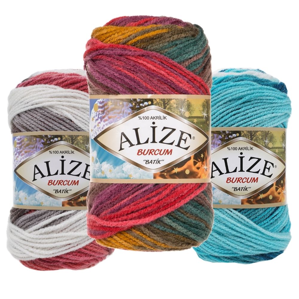 Alize Burcum Batik Hand knitting, crochet yarn, multicolor, hobby shopy